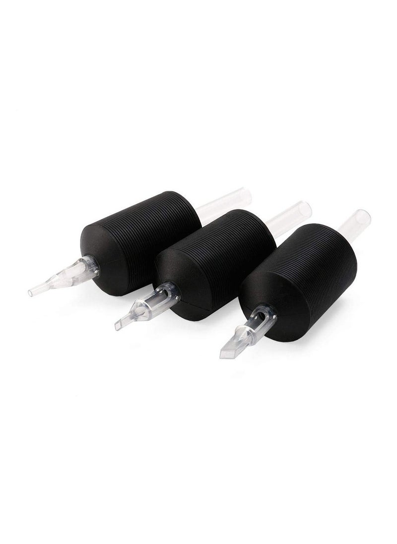 BISIBITA2 VORTEX 1.25-inch Soft Silicone Black Disposable Tattoo Tube Grips with Clear Long Tips 15pcs (9R)  - Image 3