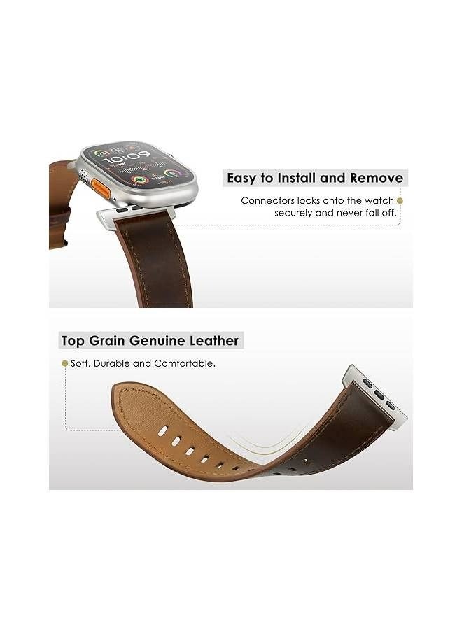 XOUXOU Leather Strap – Premium Band for Apple Watch 44mm, 45mm, 49mm (Series 4–9, SE, Ultra & Ultra 2) - Image 2