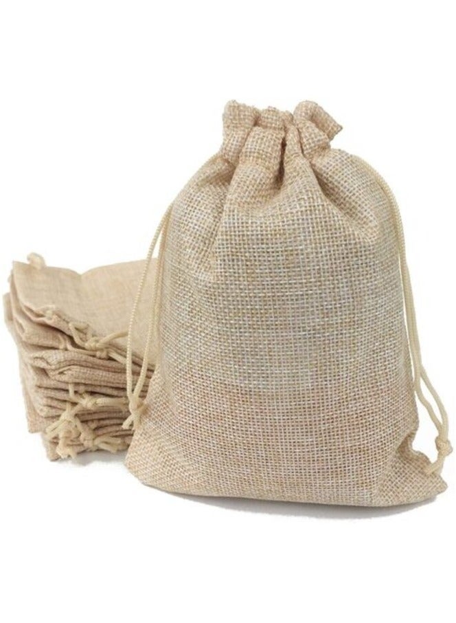 Red Dot Gift Red Dot Gift 50-Packed Burlap Bags With Drawstring Gift Jute Bags Used For Gift Packing (Cream Golden, 10*15cm)  - Image 1