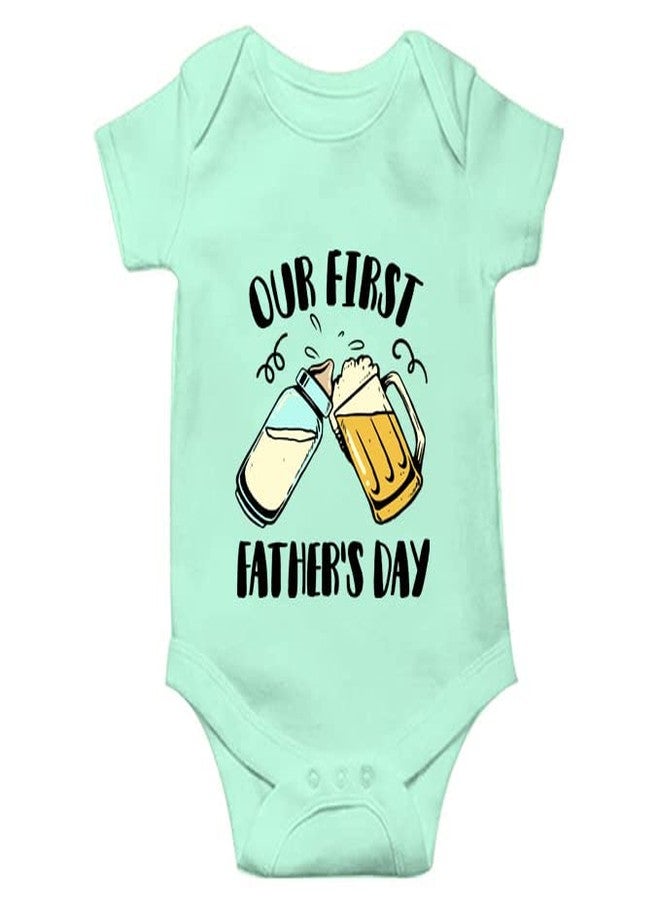 Mott2 Father's Day Special Unisex Baby Romper - DE05(Green, 3-6 Months) - Image 1