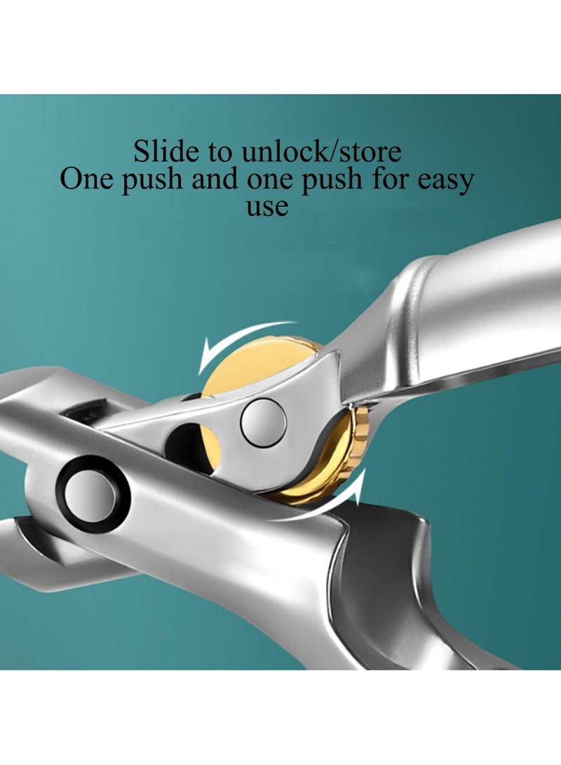 Zikra Stainless Steel Nail Clipper, Portable Coke-Shaped Nail Clippers, Large Opening Oblique German Professional Toenail Clippers,  Professional & Home Use, for Thick Nails, Gift for Men Women - Image 4