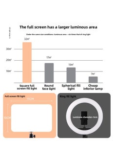 General Led Fill Light Still Life Photography Camera Flat Light Beauty Live Light Video Conference Light Soft Light-Specifications:Three-tone Lighting 11inch Square Lamp + 2.4m Tripod  - Image 4