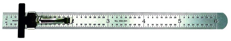 Pocket Rule STL Inch 32nds 64ths 6 in L