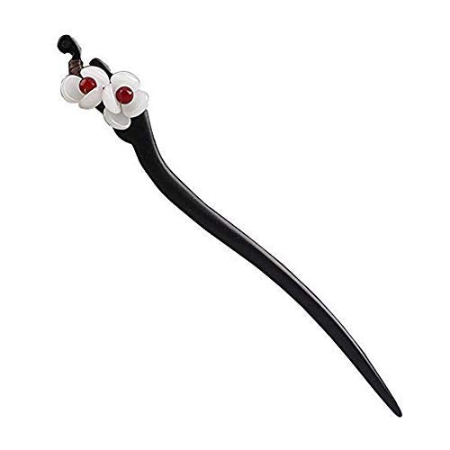 TOP SEWING CHOISBEING Handmade Wooden Hair Stick Women Retro 1 Pack Hairpin Flower Decor Hair Chopsticks for Buns Model A - Image 1