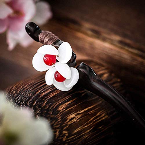 TOP SEWING CHOISBEING Handmade Wooden Hair Stick Women Retro 1 Pack Hairpin Flower Decor Hair Chopsticks for Buns Model A - Image 5