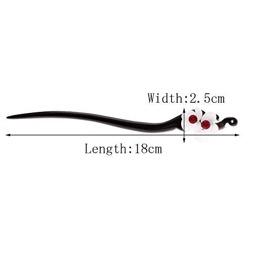 TOP SEWING CHOISBEING Handmade Wooden Hair Stick Women Retro 1 Pack Hairpin Flower Decor Hair Chopsticks for Buns Model A - Image 3