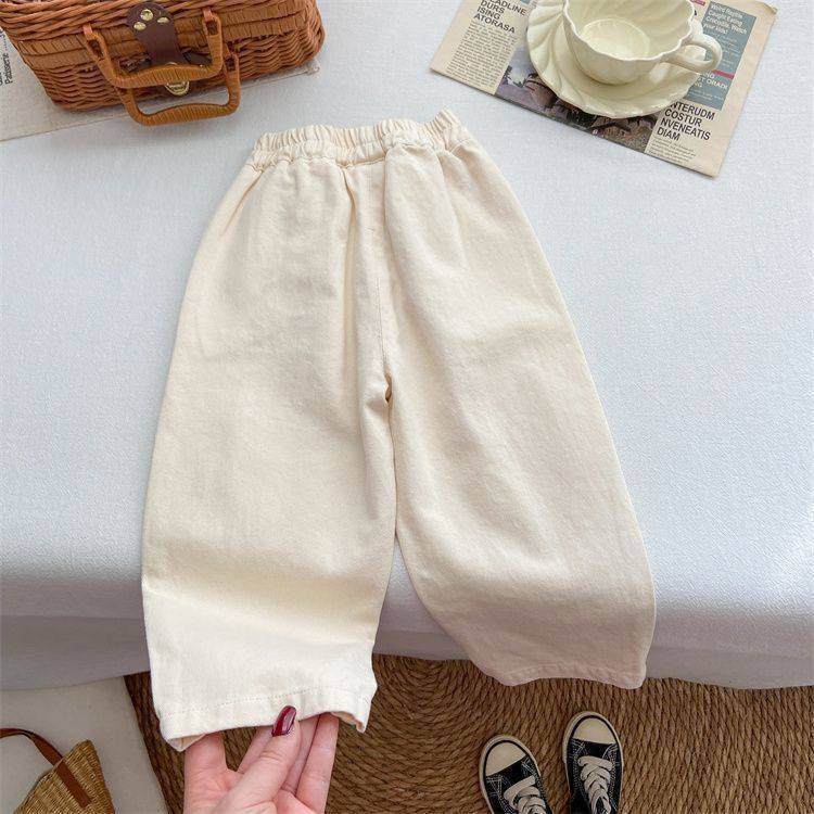 Girls' Cotton Embroidered Casual Pants, Spring/Autumn, Korean Style - Image 4