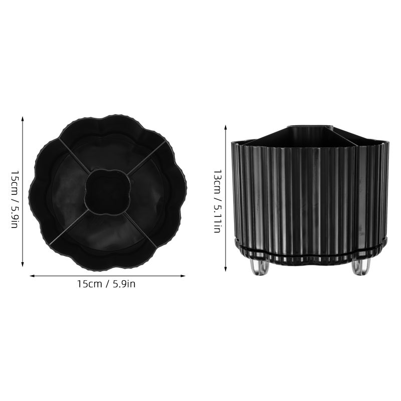 Rotatable Makeup Brush Holder Multi-Grid Cosmetics Brush Bucket 360 Degree Rotation Brush Holder - Image 4