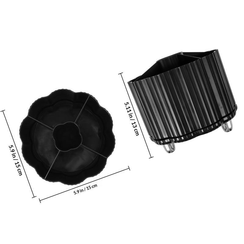 Rotatable Makeup Brush Holder Multi-Grid Cosmetics Brush Bucket 360 Degree Rotation Brush Holder - Image 2