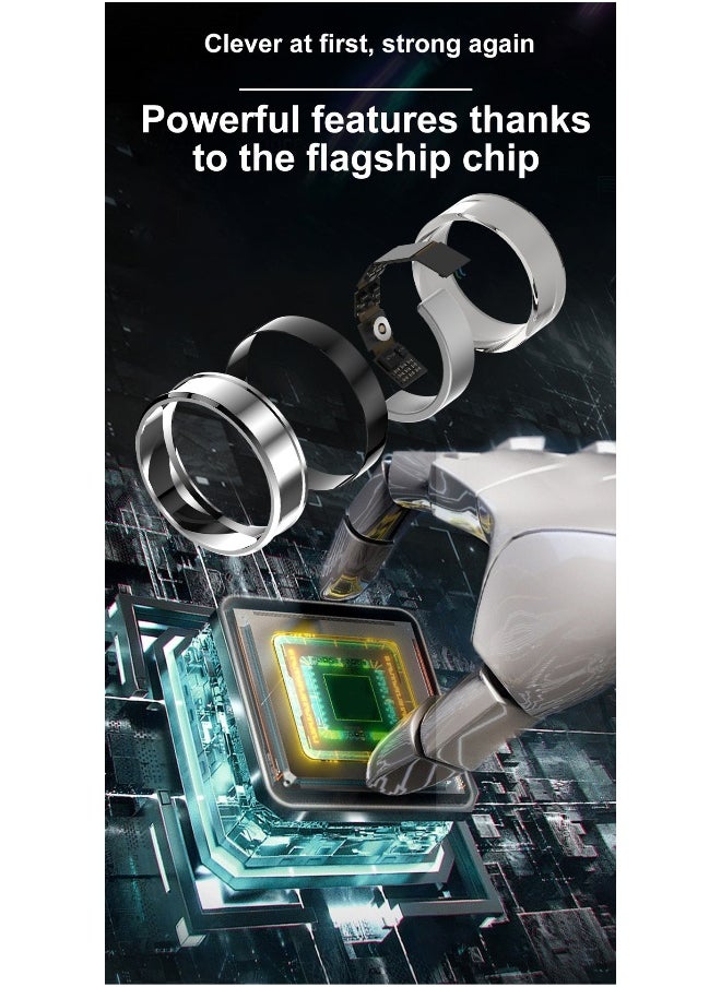 Generic Smart Ring Fitness for Men Women, Health Sleep Heart Rate Oxygen Smart Ring ,IP67 Waterproof Bluetooth Rings Injection Glue CYFIT Sports Smart Ring  - Image 3