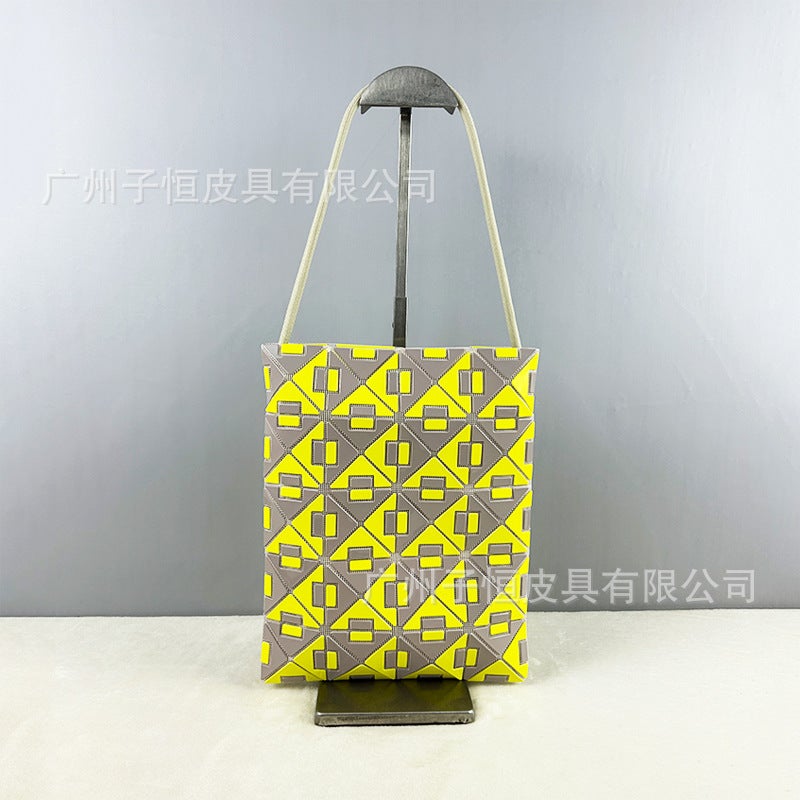 Lingge January 4X5 Grid Shoulder Handbag Mixed Crossbody Small Square Box Geometric Sequin Bag - Image 1