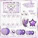 FengRise Purple Balloon Arch Kit with Foil Butterfly Balloons Happy Birthday Backdrop Tablecloth Decorations for Girls Party - Image 4