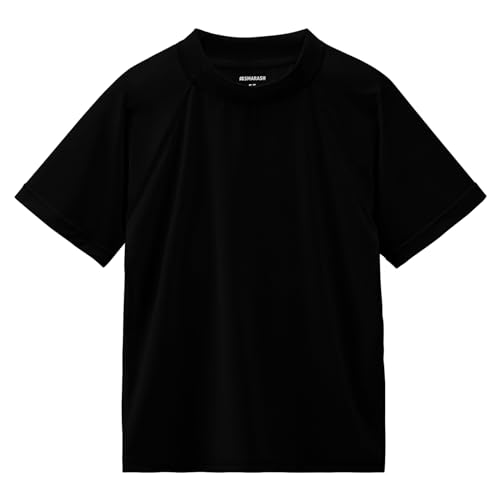 Smarash Boys Rash Guard Short Sleeve UPF 50+ Sun Protection Swim Shirt Rashguard Fishing Surf Quick Dry Cool Beach Clothes for Toddler Youth Kids Black Size 12-14 - Image 1
