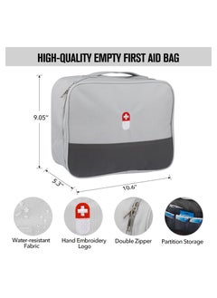 SYOSI Empty First Aid Bags Travel Medical Supplies Cosmetic Organizer Insulated Medicine Bag Convenient Safety Kit Suit for Family Outdoors Hiking Camping Car Office Workplace  - Image 5