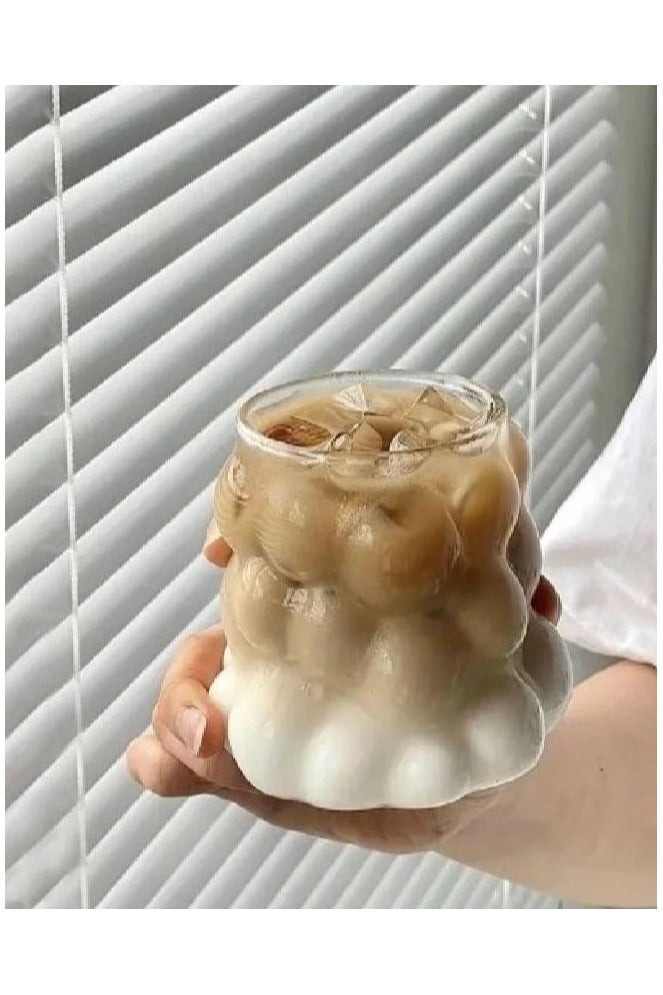Bubbles Mug,  , clear glass for drinking juices, Nescafe, and ice coffee, one piece Clear glass mug  Transparent bubble cup  Glass mug for juice  Iced coffee glass mug  Glass cup for hot and cold drinks  Coffee mug glass  Cappuccino glass cup  Stylish glass mug  Bubble glass cup  Juice serving glass  Nescafe glass cup  Cold brew coffee glass  Elegant drinkware  Glass mug for beverages  Heat-resistant glass cup (if applicable) - Image 1