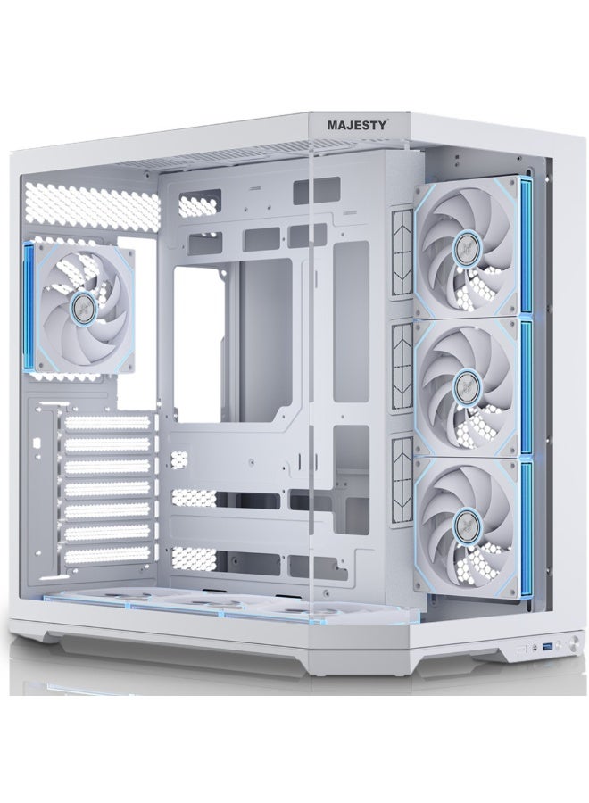 ماجيستي كيس ألعاب ماجيستي ميد مافيرا برو Mid Tower | تبريد 7 مراوح ARGB | دعم لوحات ATX | منفذ Type-C و USB 3.0 | أبيض - Image 1