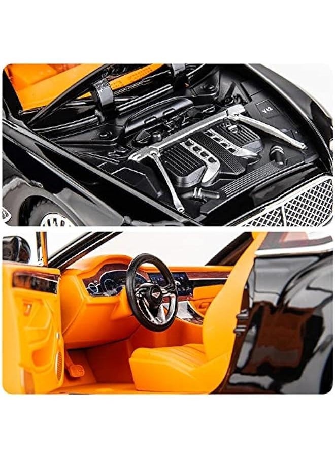 Generic - Compatible for 1/24 Bentley Continental GT Model Car Alloy Diecast Toy Car Collectible Pull Back Toy Vehicles with Sound and Light Door Can Be Opened for Girls Boys Gift(Black) - Image 1