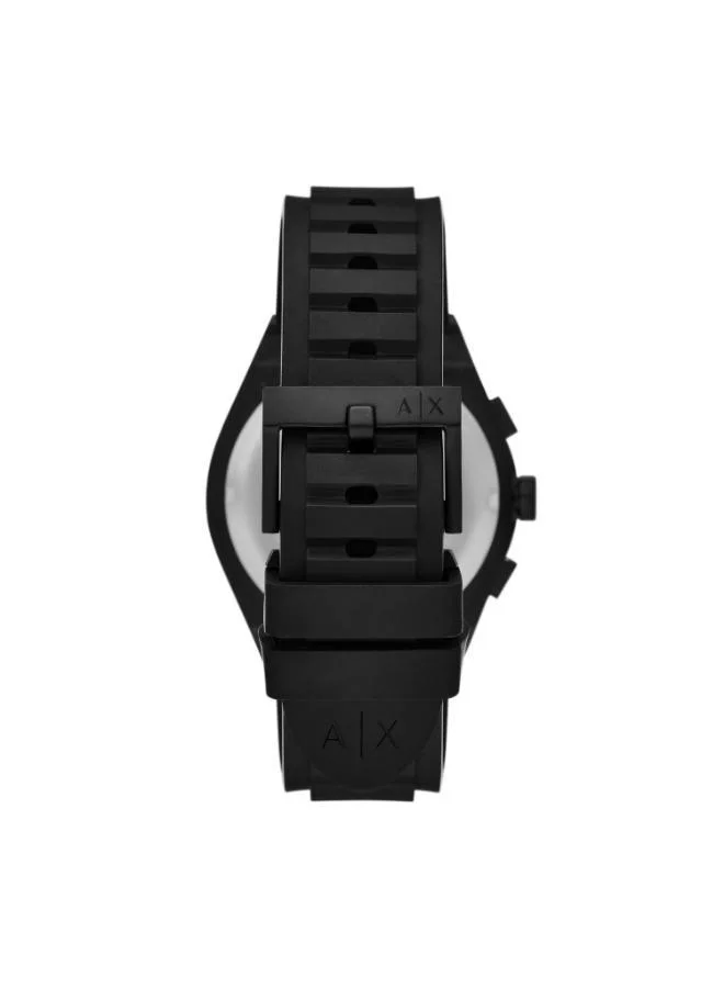 Armani Exchange  Rafael Black Chronograph Watch & Luggage Tag Gift Set for Men | Best Price UAE