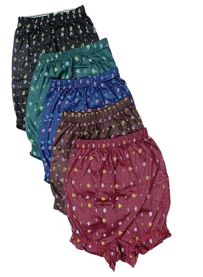 CHACKO Soft Cotton Blend Casual Solid Bloomers Underwear Panties for Girls Kids (Pack of 5),0-3 Months Multicolour - Image 1