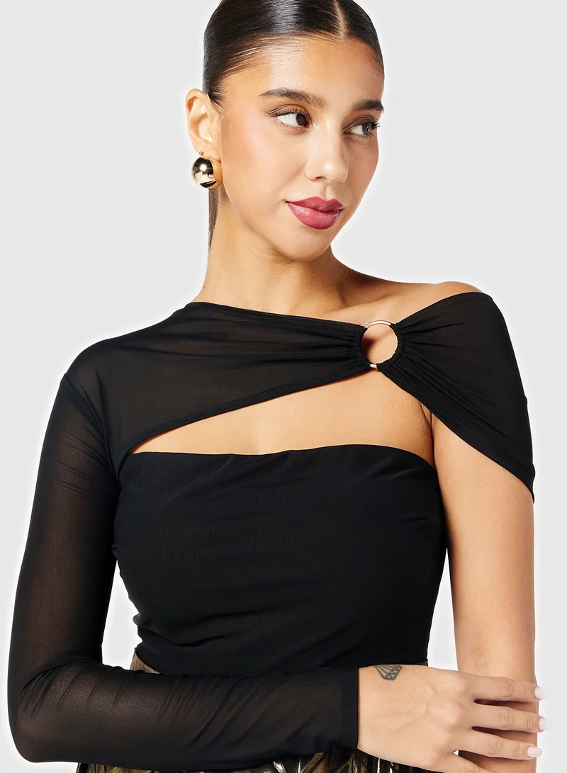 Threadz by Ajooni Metallic Chevron Dress