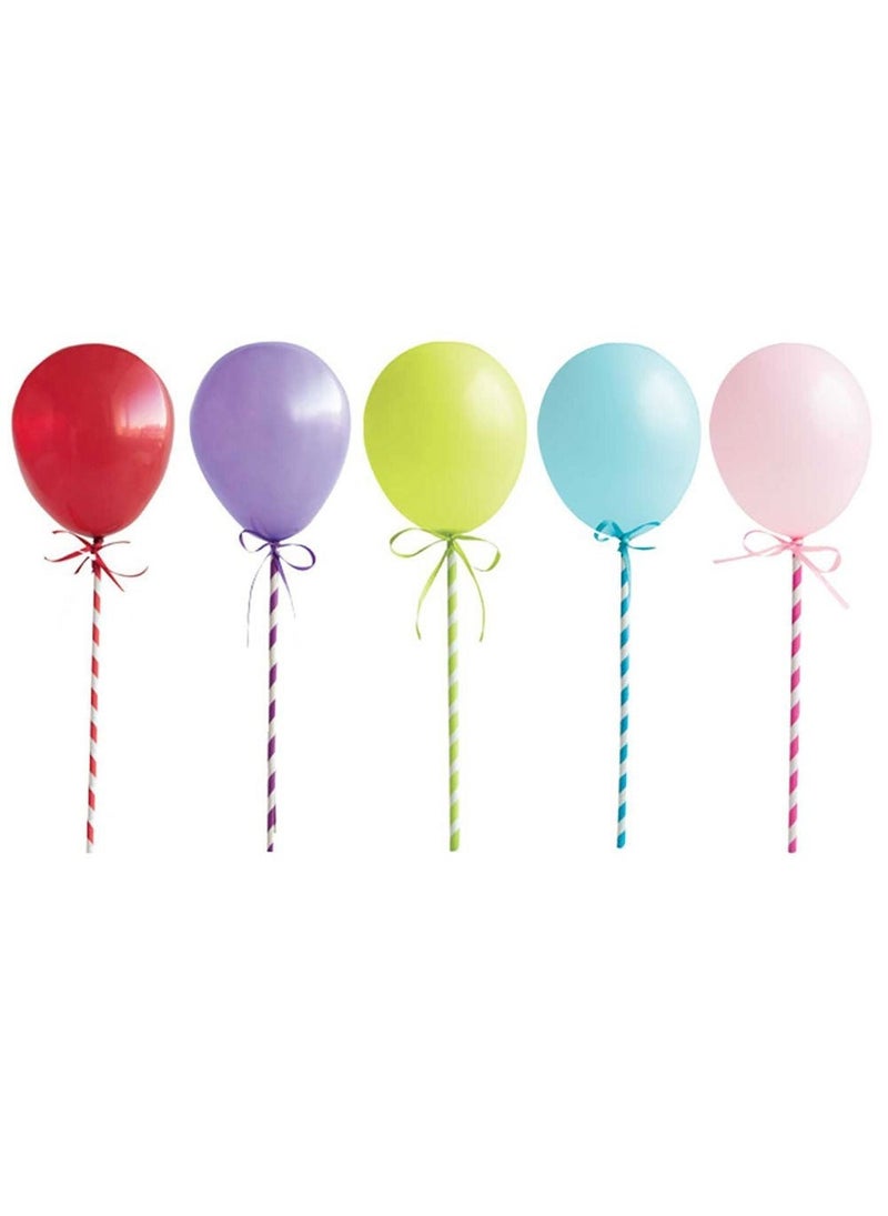 Unique Mini Balloons Cake Decorations Multi-Color Latex 20cm 5-Pack - Image 1
