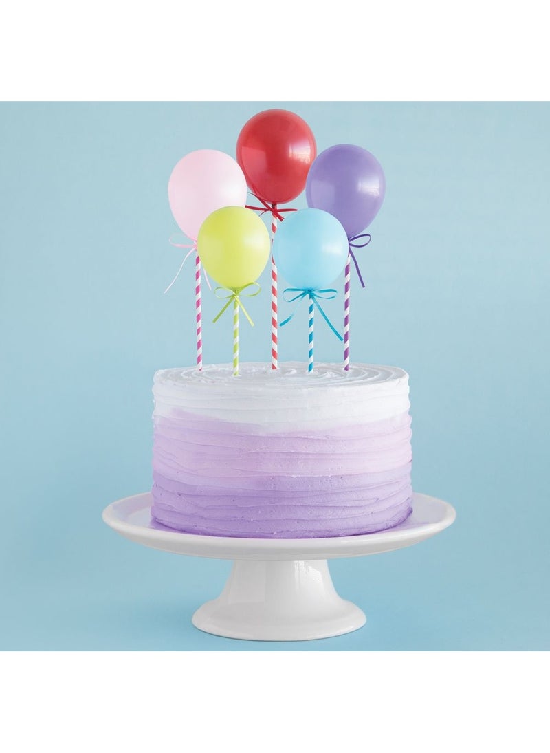 Unique Mini Balloons Cake Decorations Multi-Color Latex 20cm 5-Pack - Image 2