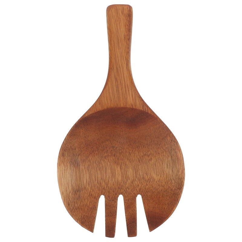 Wooden Salad Servers Kitchen Mixing Fork Spoon Claw Utensil White - Image 2