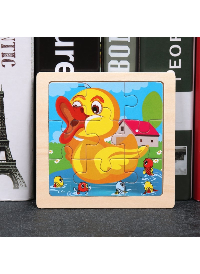 Arabest - 9-Piece Cartoon Animal Puzzle for Kids Duck - Image 1