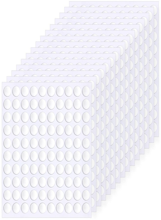 JUNEBRUSHS 1500 Pieces Double Sided Acrylic Clear Sticky Dots, 10mm, Removable, Transparent, Water Resistant, Multi Surface, Arts And Craft, Indoor - Image 1
