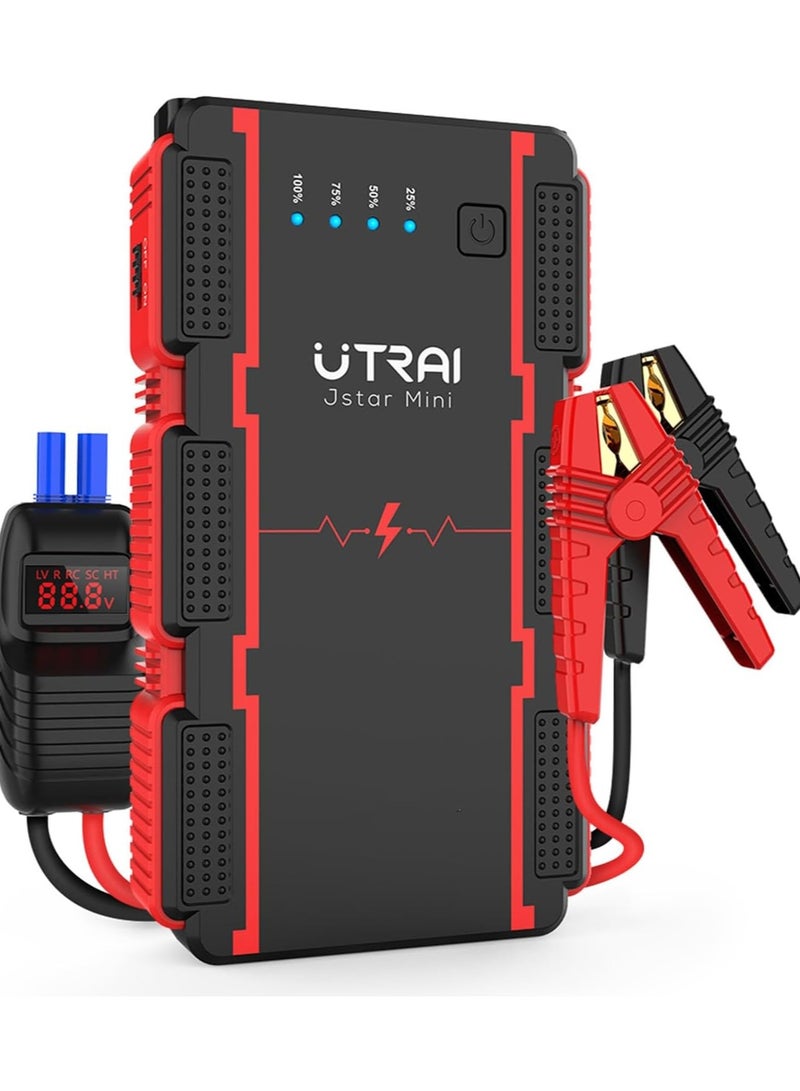Generic Car Jump Starter Battery Pack With Powerful Booster Cabel And Air Compressor, Extra Battery Jumper Cabel Jumper Starter With Tire Air Compressor Portable With 2 USB/DC 12V/LED Light Car Jumpstarter  - Image 3
