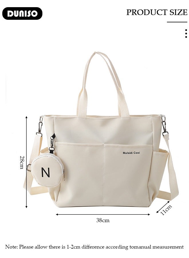 DUNISO Women's Shoulder Tote Bag Canvas Handbag For Women Large Capacity Bucket Bag Fashionable Travel Messenger Shoulder Bag For Ladies Girls College Students - Image 4