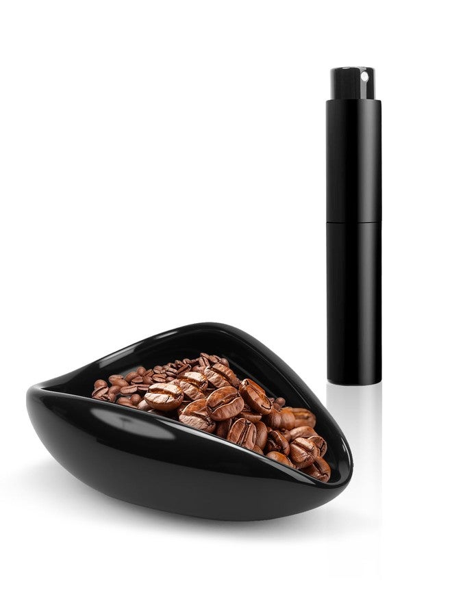 Prokitchen Ceramic Coffee Bean Dosing Tray & Aluminum Glass Spray Bottle, Espresso Bean Cup Precision RDT Kit, Espresso Dosing Cup for Baristas & Home Brewing, Black - Image 1
