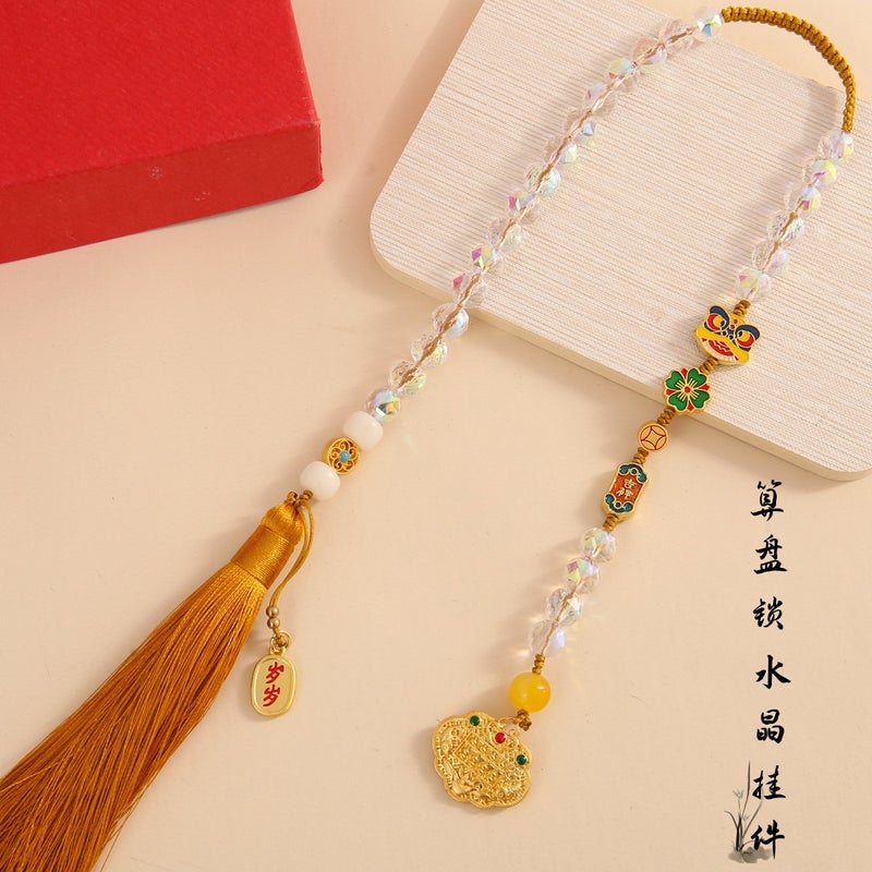 Shajin Ping An Ancient Pendant Car Pendant Retro Hollow Hulu Car Interior Decoration Car Hanging Ping An Double Tassel Country - Image 5