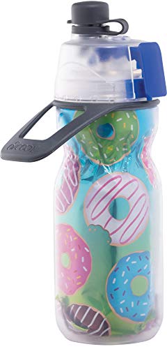 O2COOL Mist 'N Sip Kids Misting Water Bottle 2-in-1 Mist And Sip Function With No Leak Pull Top Spout Kids Reusable Sports Water Bottle - 12 oz (Donuts) - Image 1