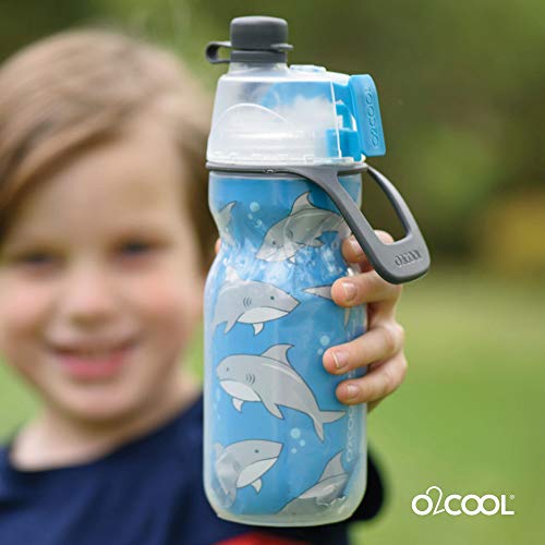 O2COOL Mist 'N Sip Kids Misting Water Bottle 2-in-1 Mist And Sip Function With No Leak Pull Top Spout Kids Reusable Sports Water Bottle - 12 oz (Donuts) - Image 5