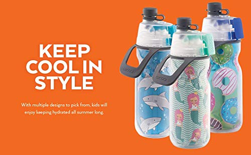 O2COOL Mist 'N Sip Kids Misting Water Bottle 2-in-1 Mist And Sip Function With No Leak Pull Top Spout Kids Reusable Sports Water Bottle - 12 oz (Donuts) - Image 4