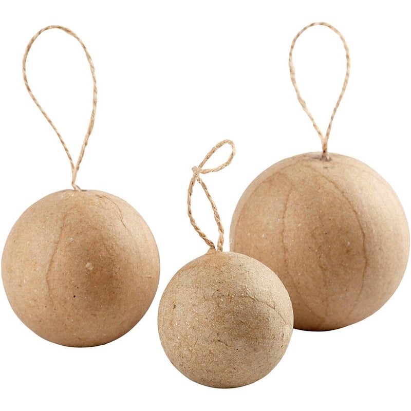 Creativ Company 510313 Christmas Bauble Ornament Paper Beige 6 Pieces s Ampolla