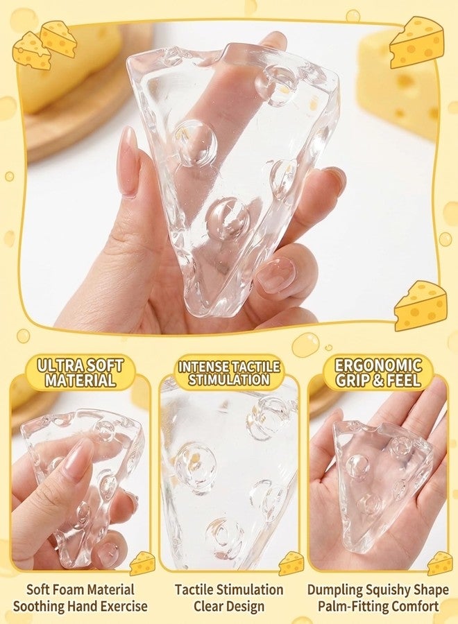 piercing Cheese Squishy, Taba Squishy Toy for Desk Distractions, Stress for Young Adults, Squishy Dumpling, Triangular Transparent Design, Butter Squishy, Dumpling Squishy, One Piece Collectible - Image 3