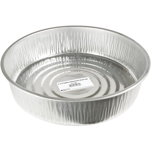 Performance Tool W54280 Silver 3.5 Gallon Galvanized Drain Pan. Bright zinc Corrosion-Resistant Finish. Measures 16-Inches in Diameter x 4-Inches high Perfect for Oil Changes. - Image 1