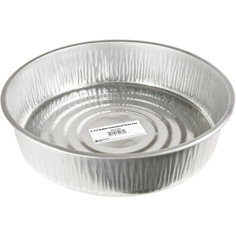 Performance Tool W54280 Silver 3.5 Gallon Galvanized Drain Pan. Bright zinc Corrosion-Resistant Finish. Measures 16-Inches in Diameter x 4-Inches high Perfect for Oil Changes. - Image 2