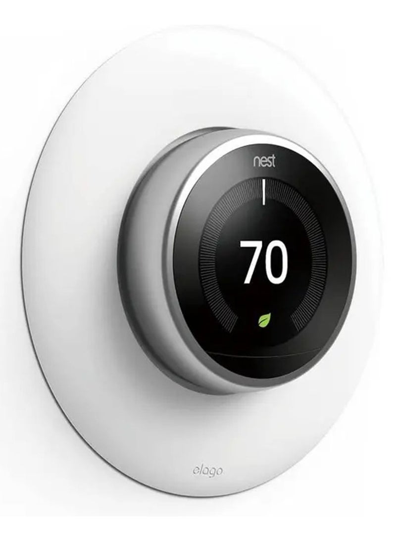 Elago Wall Plate Cover Suitable for Google Nest Thermostat Wall Plate Compatible with Nest Learning Thermostat 1st/2nd/3rd / Easy Installation / Luxurious finish - White - Image 1