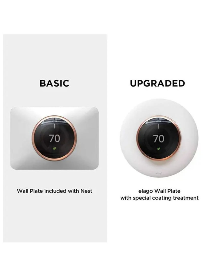 Elago Wall Plate Cover Suitable for Google Nest Thermostat Wall Plate Compatible with Nest Learning Thermostat 1st/2nd/3rd / Easy Installation / Luxurious finish - White - Image 2