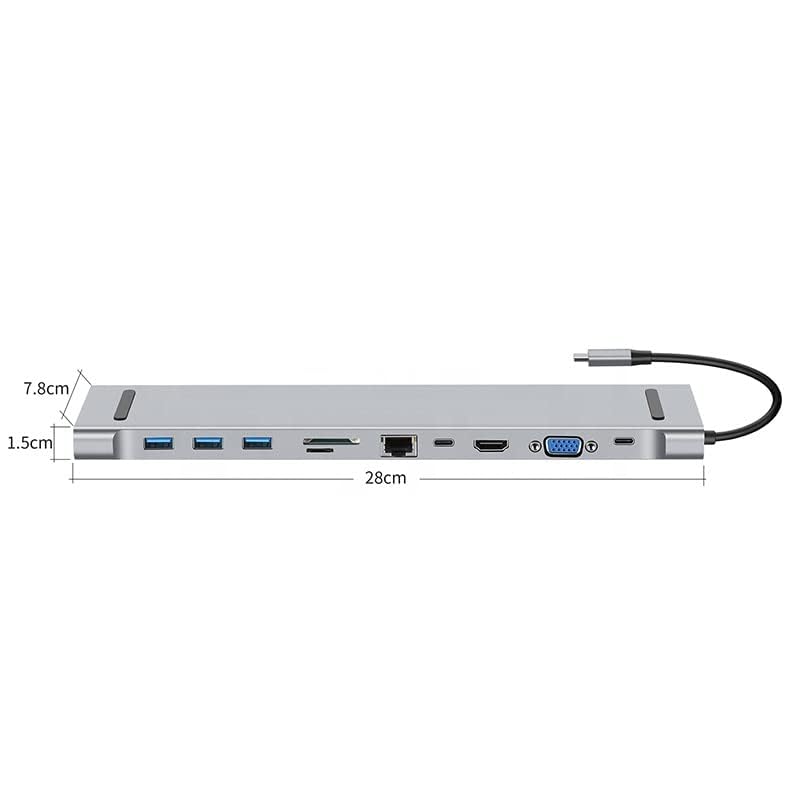 Tobo Multi Ports Type C Hub 11 in 1 USB C Hub Multi Function Laptop Docking Station USB-C Adapter - TD-302TC - Image 3