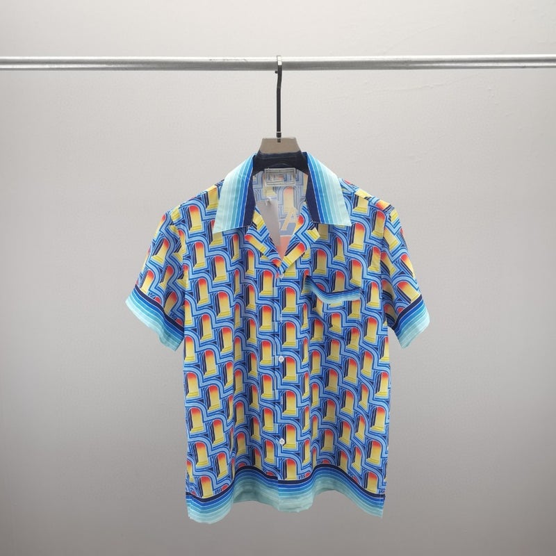 2023 Mens Summer Casual Suit Short Sleeve Shirt Shorts Suit - Image 3