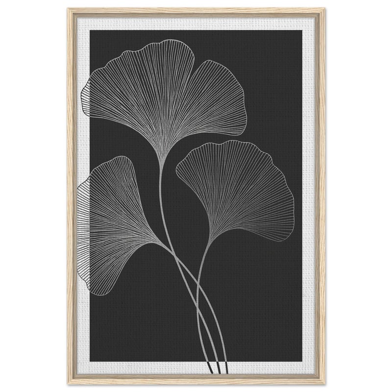 TNESSENTIAL Black & White Ginkgo Line Art | Framed Canvas - Image 5