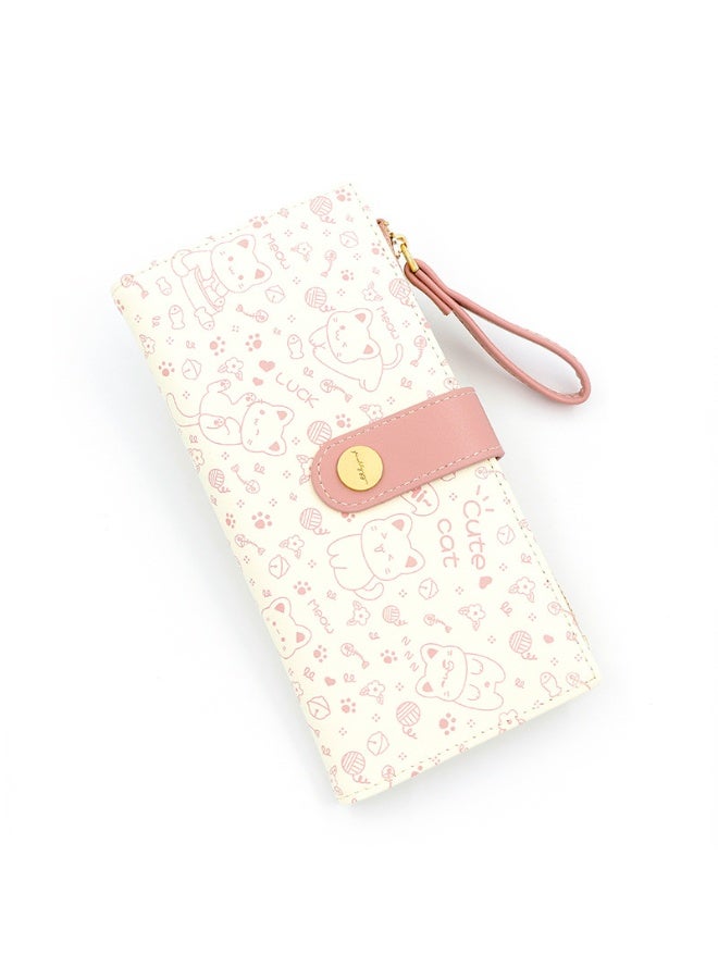 NIBEMINENT Cute Japanese Long Wallet with Cat Design - A Fashion Essential for Women  - Image 1