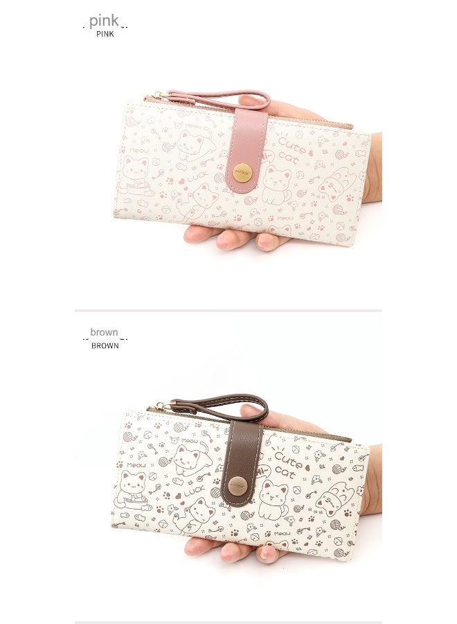 NIBEMINENT Cute Japanese Long Wallet with Cat Design - A Fashion Essential for Women  - Image 2