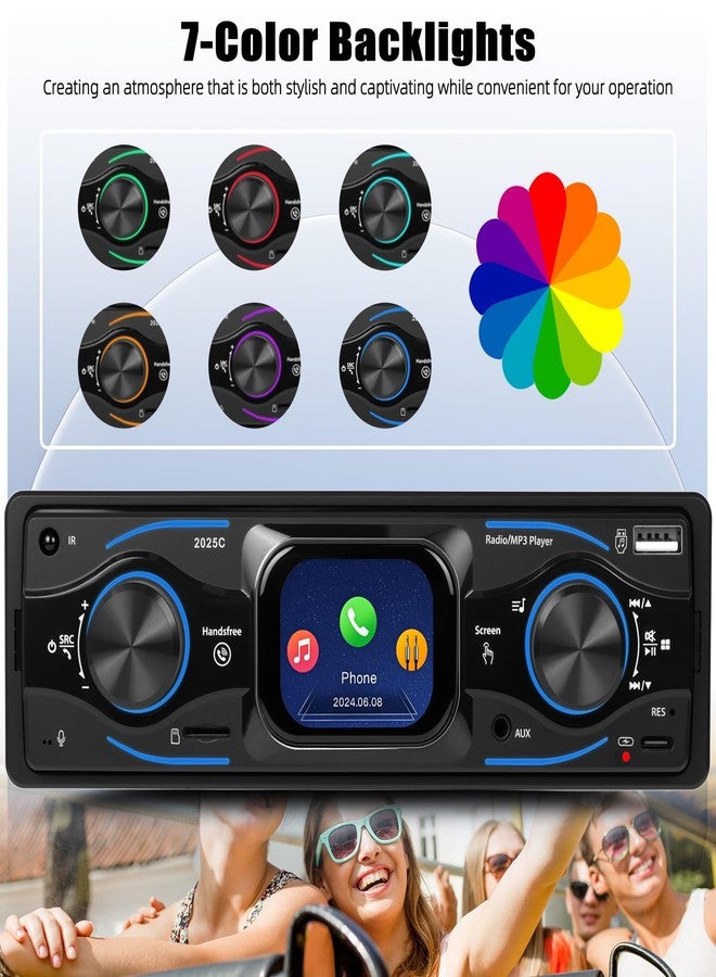 AMprime Single Din Car Stereo Marine Radio Bluetooth Multimedia Car Audio Receivers with Digital LCD Display FM Car Radio USB/Type-C/SD/AUX-in MP3 Player Lossless Sound Quality Quick Charge+ SWC - Image 4