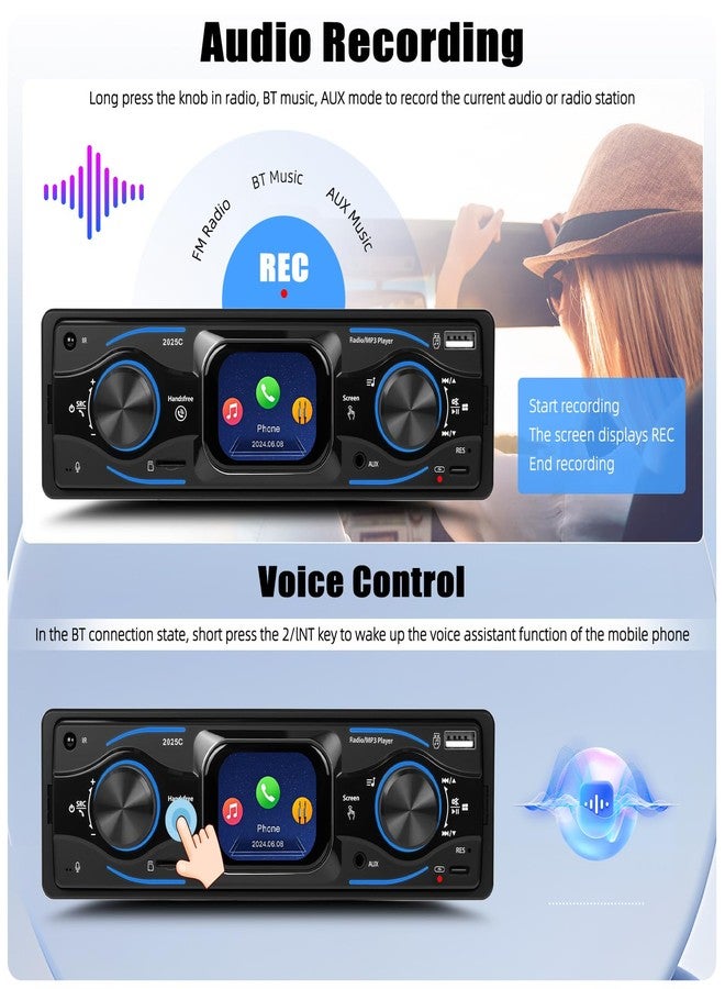 AMprime Single Din Car Stereo Marine Radio Bluetooth Multimedia Car Audio Receivers with Digital LCD Display FM Car Radio USB/Type-C/SD/AUX-in MP3 Player Lossless Sound Quality Quick Charge+ SWC - Image 5