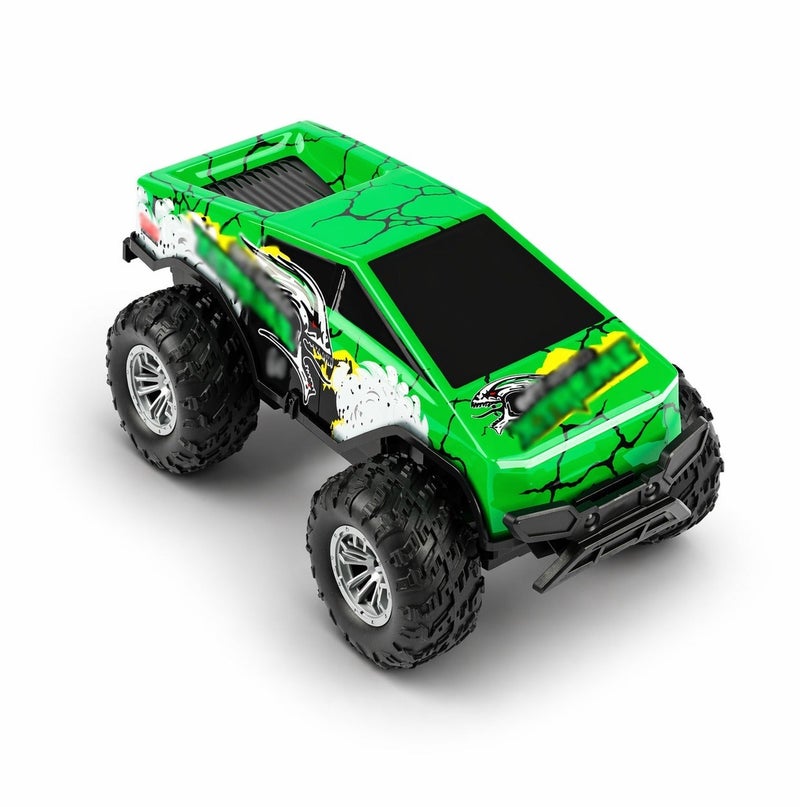 O2. Green Remote Control Off-Road RC Car with Colorful LED Lights, 2.4GHz Controller and Rechargeable Battery for Kids - Image 2